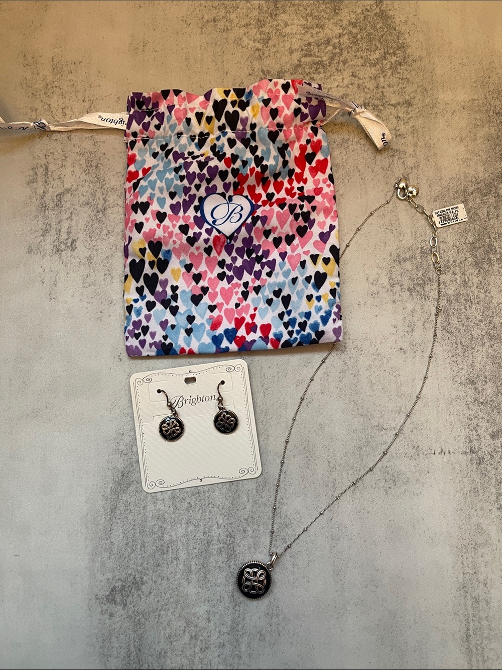 Brighton Interlock Noir French Wire Earrings and Necklace Set